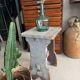 Tabouret en bois bleu vintage