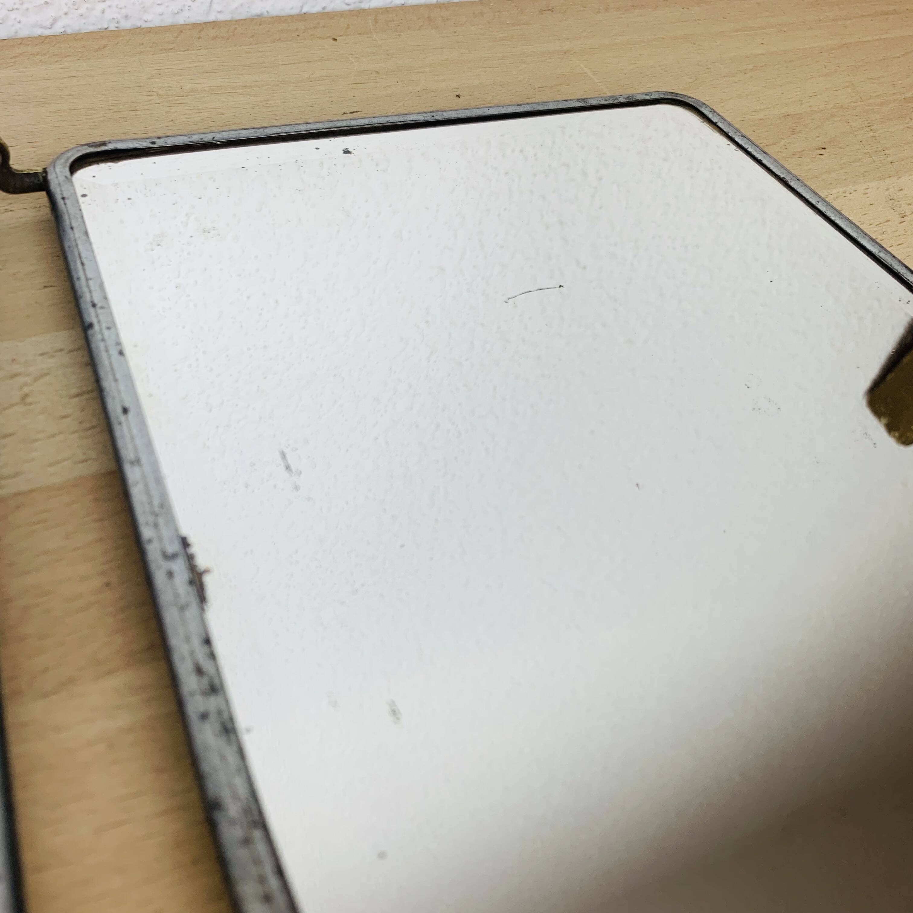 Vintage bevelled glass barber triptych mirror