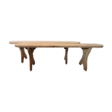 A pair of farm benches
