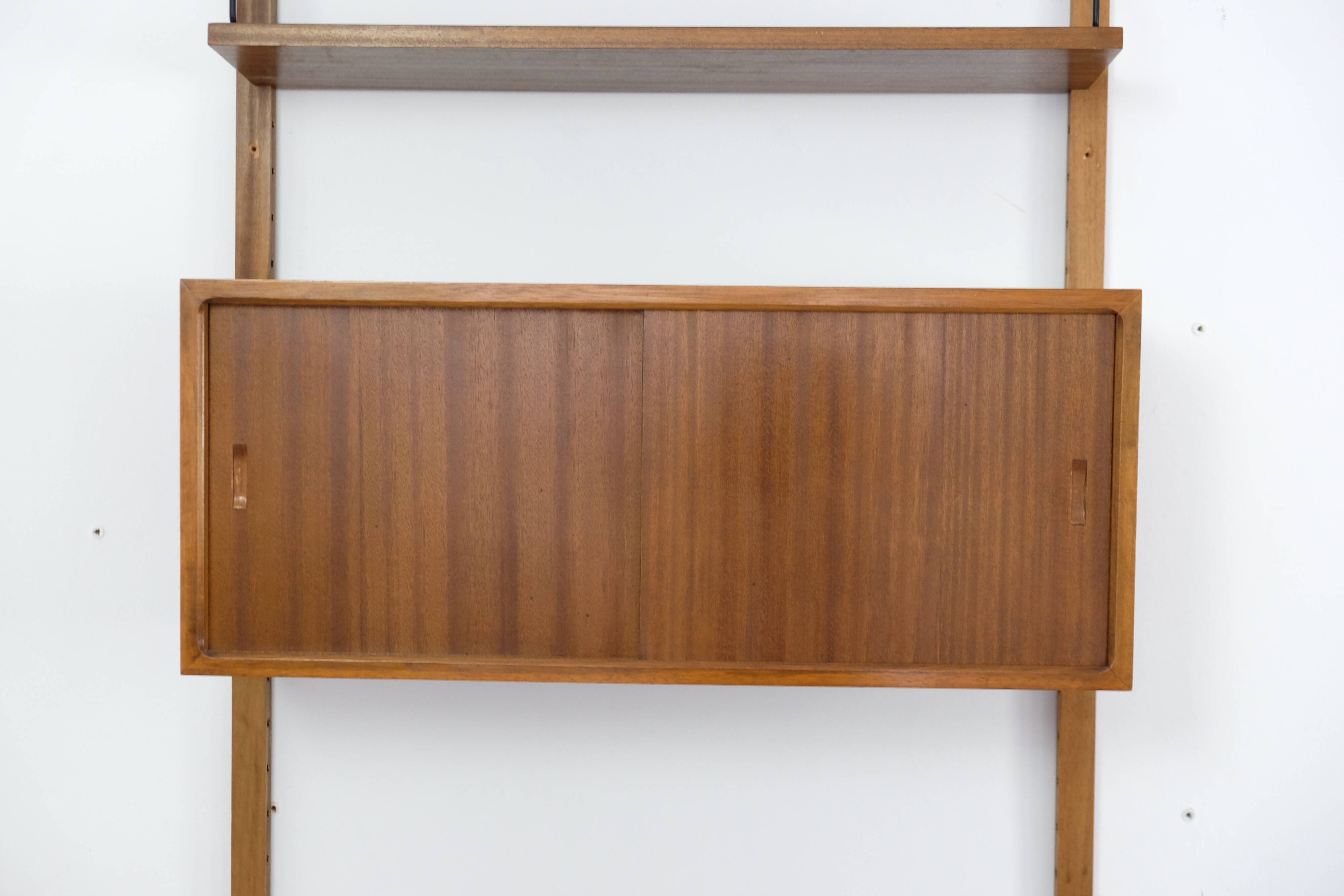 Walnut Wall Unit Shelving System 'Royal System' by Poul Cadovius 60s Danish Design