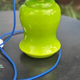 Vintage green opaline portable lamp