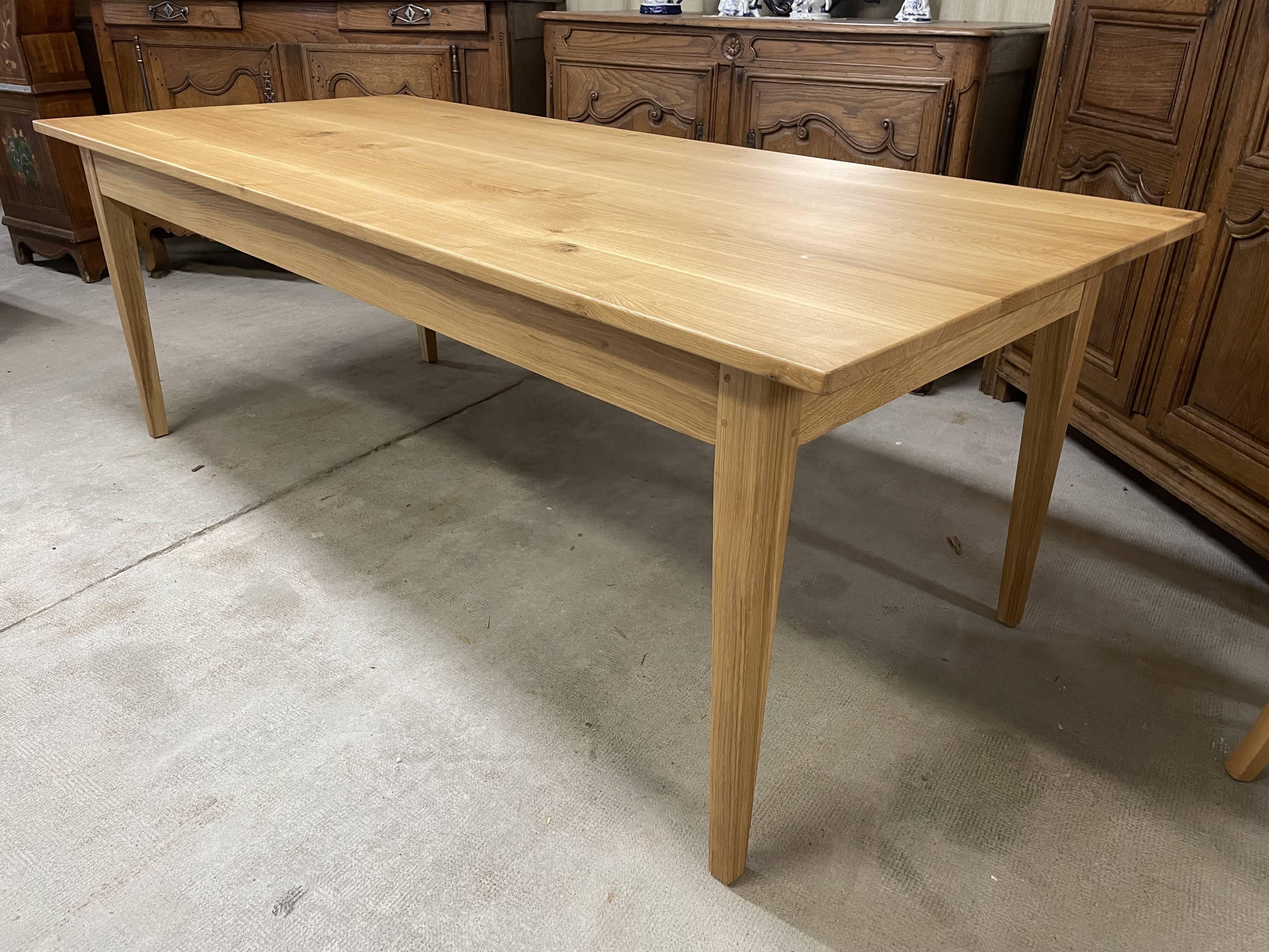 Farmhouse table in matt colorless oak