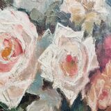 Oil on canvas bouquet of roses signed