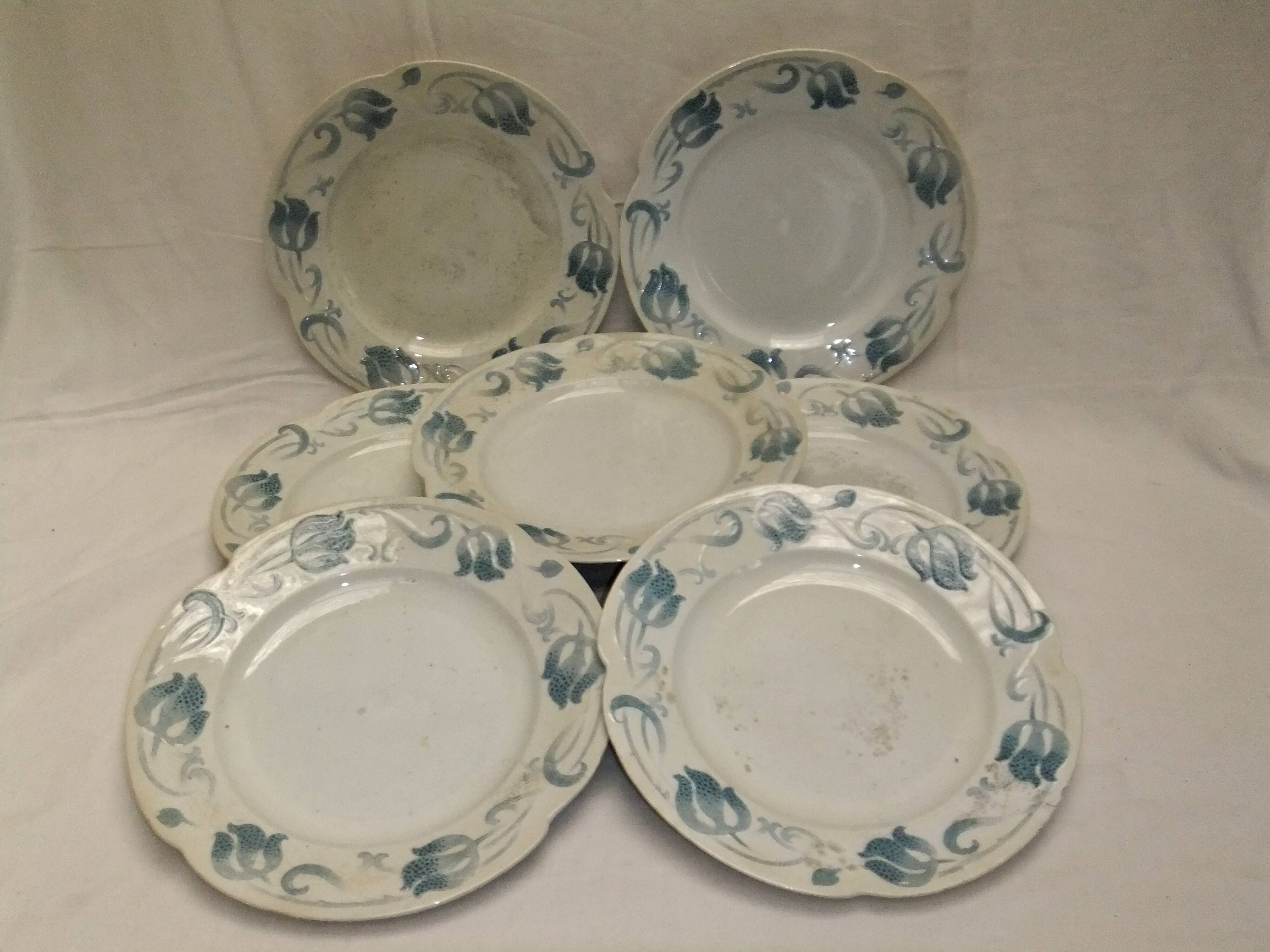 Sarreguemines Tircis barbotine art nouveau plate collection