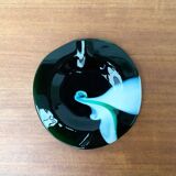 Artistic vintage German glass bowl plate by Hans Jürgen Richartz for Mathildenhütte, Solingen.