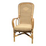 Large rattan armchair