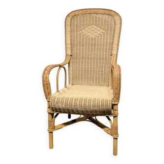 Large rattan armchair
