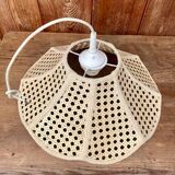 Suspension en rotin vintage