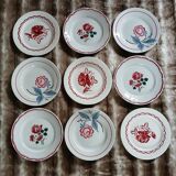 9 mismatched antique dinner plates