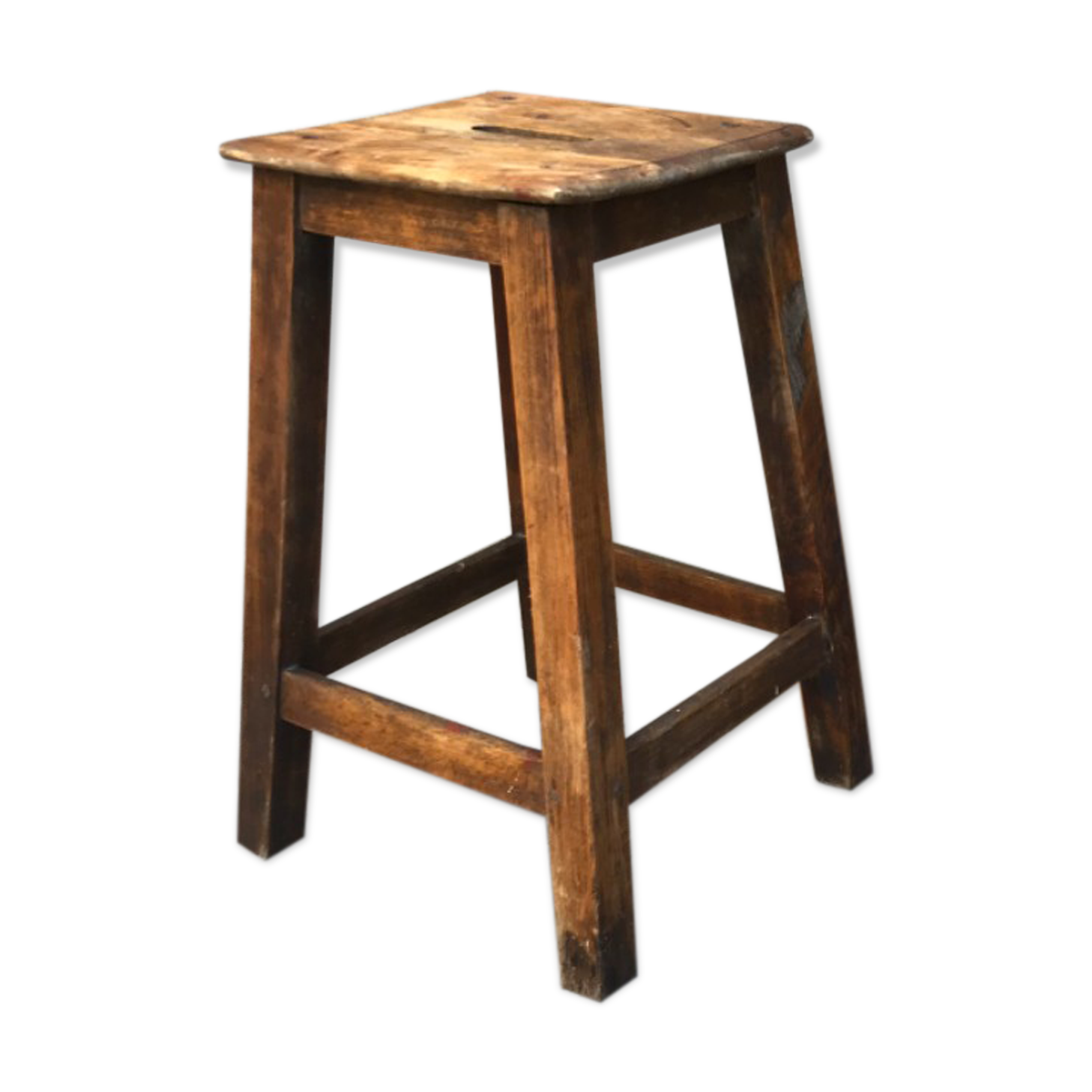Tabouret en bois à poignée 1950