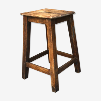 Tabouret en bois à poignée 1950