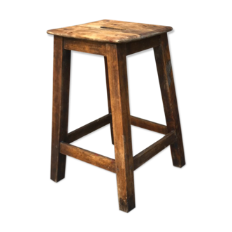 Tabouret en bois à poignée 1950