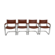 Set of 4 Bauhaus cantilever chairs cognac leather and chrome Design