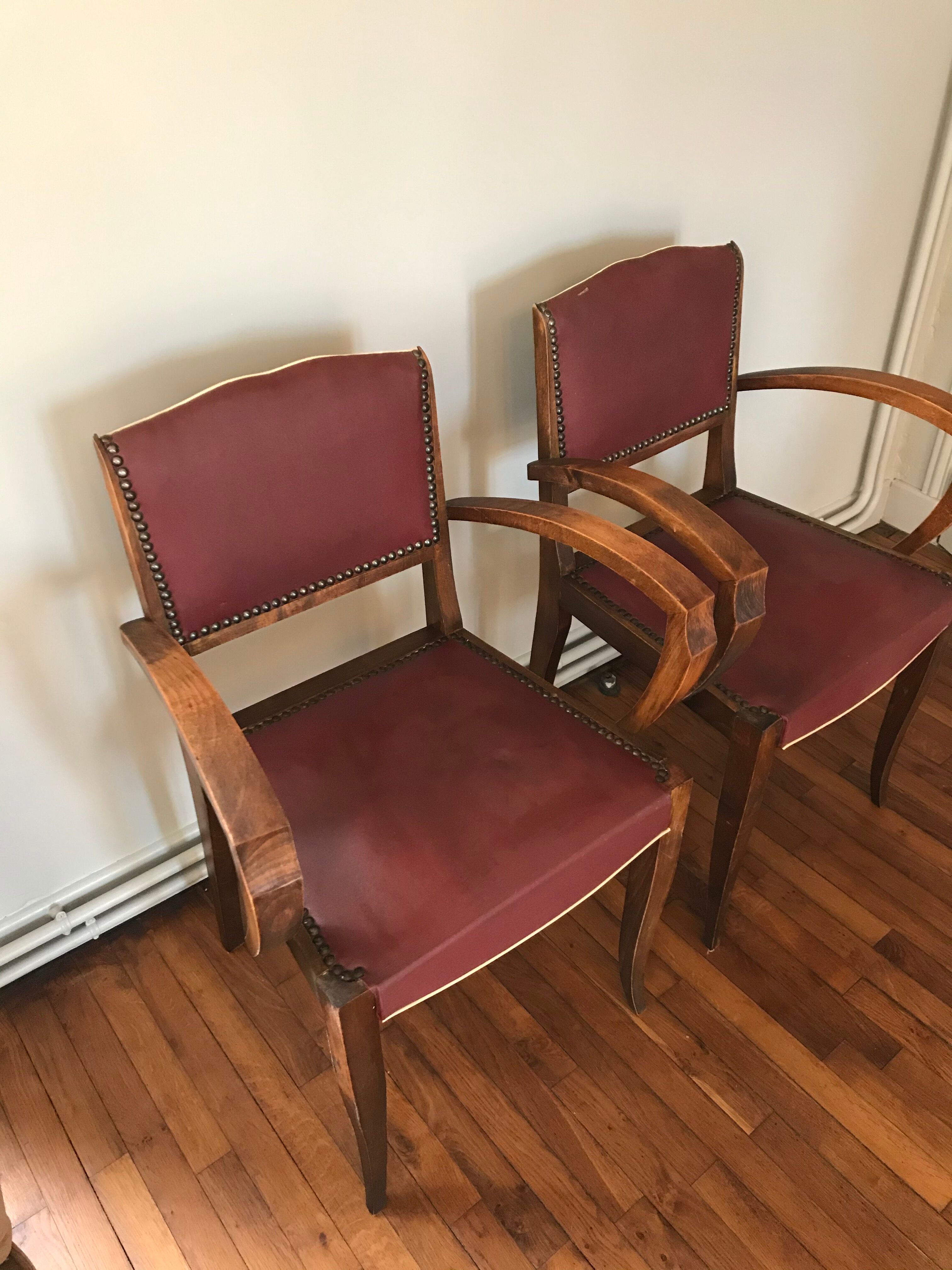 Pair of bridges art deco armchairs