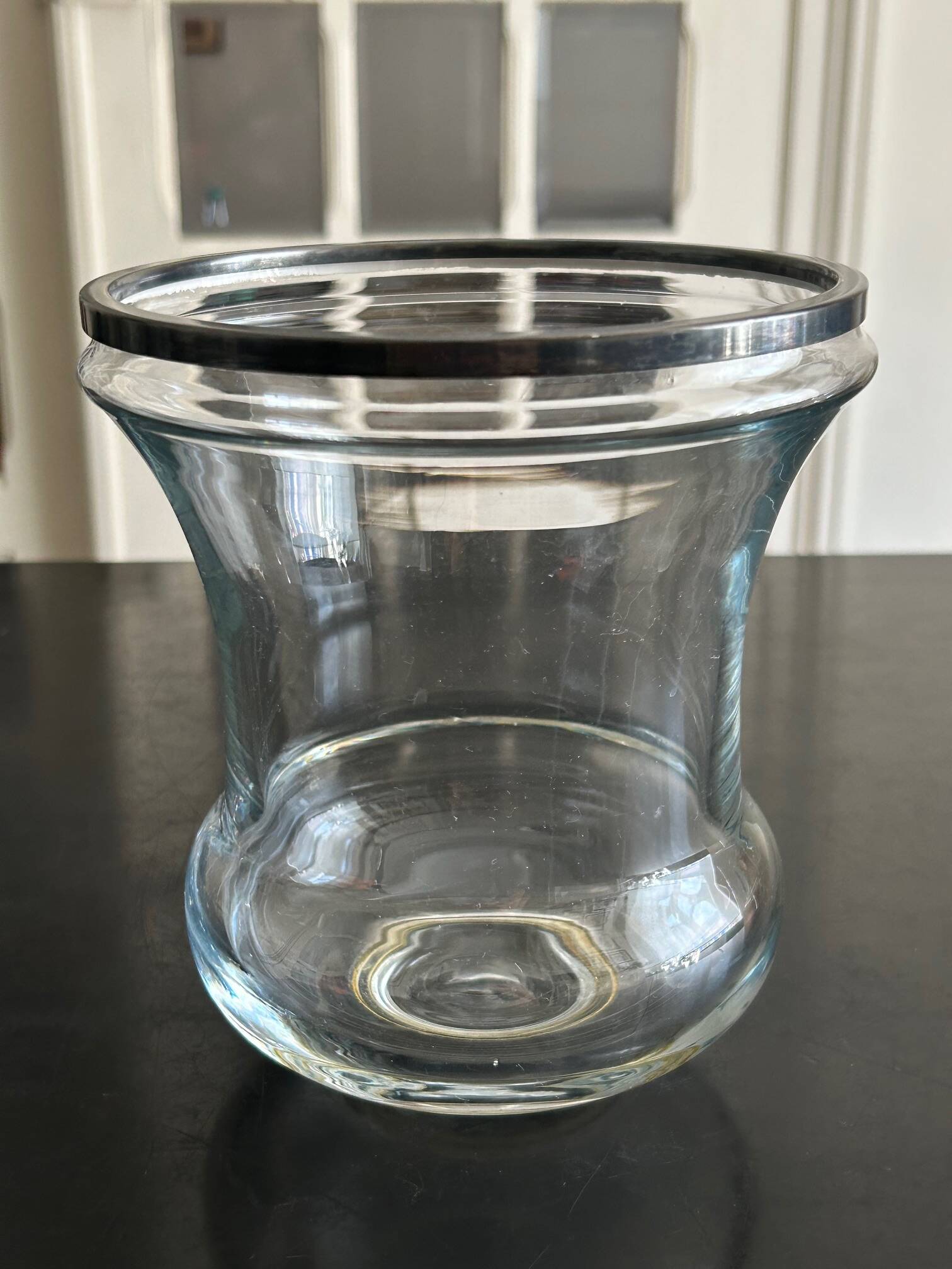glass and metal vase from the 70s