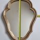 Miroir ancien chantourné en bois doré patiné avec glace d’origine 40x32 cm
