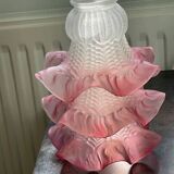 Lot de 3 tulipes en verre dépoli anciennes