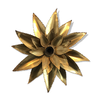 Applique fleur en laiton année 70 nénuphar