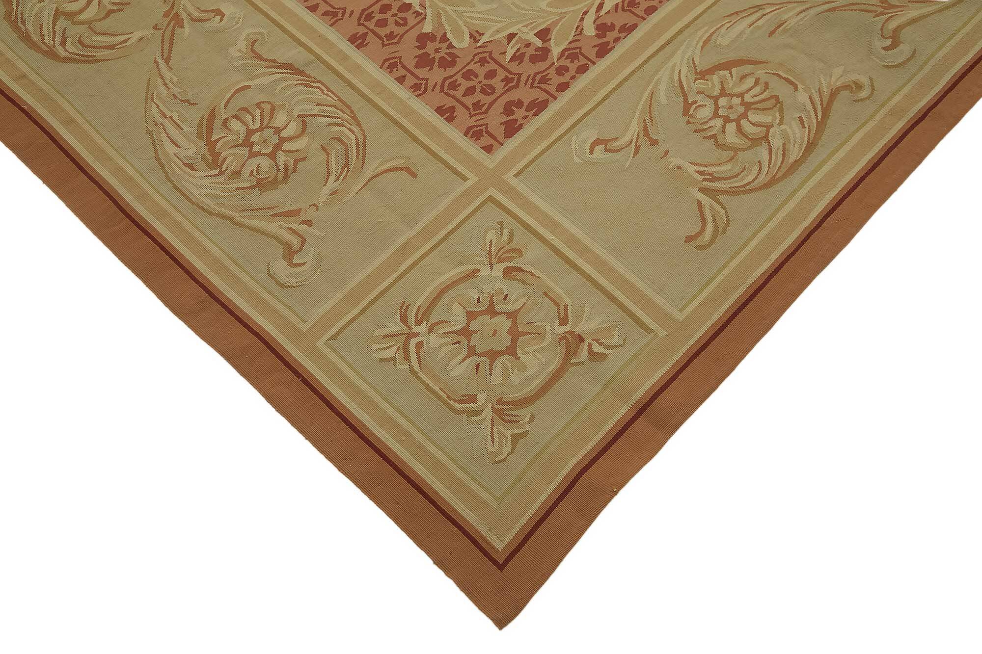 Handmade European Vintage Aubusson Kilim 295 cm x 431 cm