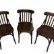 Set of 3 vintage wooden bistro chairs from around 1950.