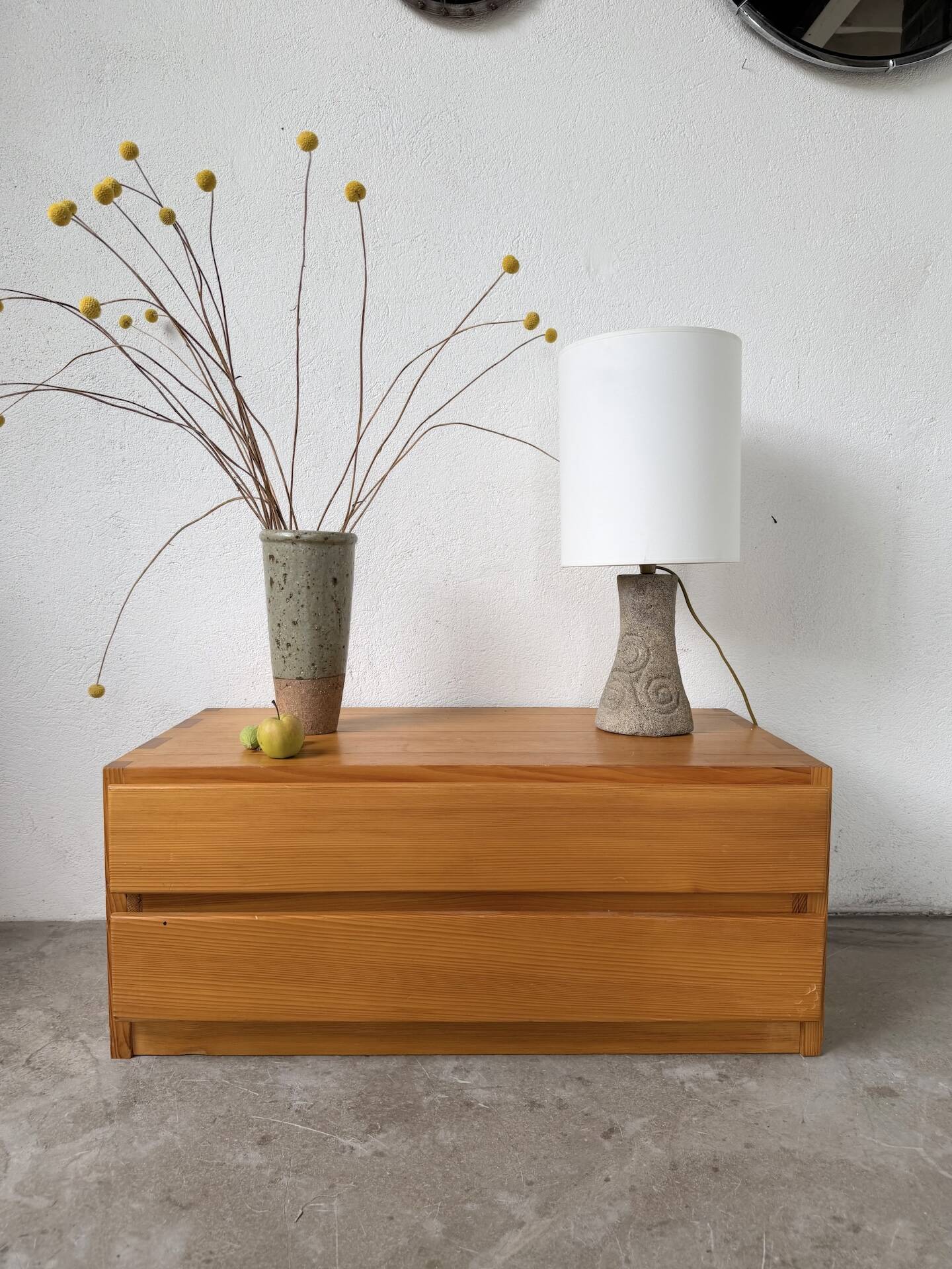 Lampe de bureau ou de table granit pierre sculptée 1970