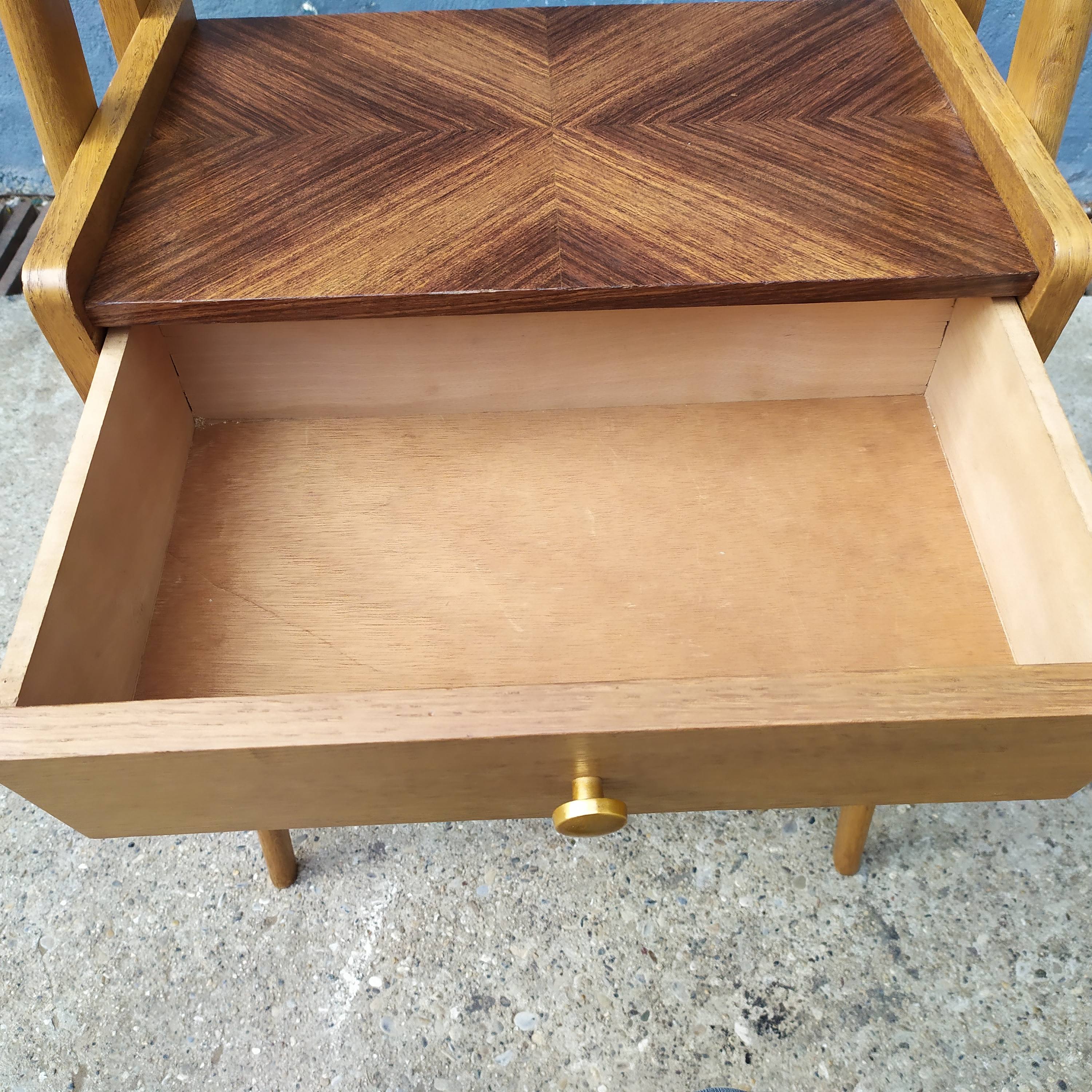 Oak compass foot shelf 1950