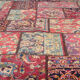 Red vintage patchwork area rug handmade wool living room carpet- 179x248cm