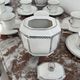 Coffee set, tea 1925, art deco, union céramique, uc, limoges, 8 cups, 8 subcups, teapot