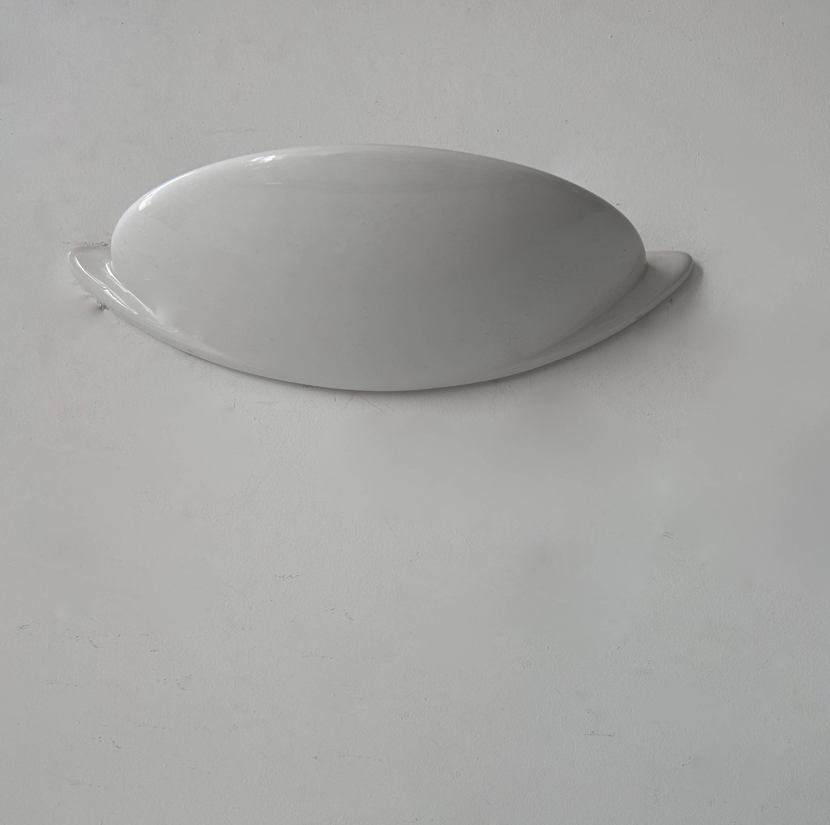 Vintage wall light, white porcelain, France 1960