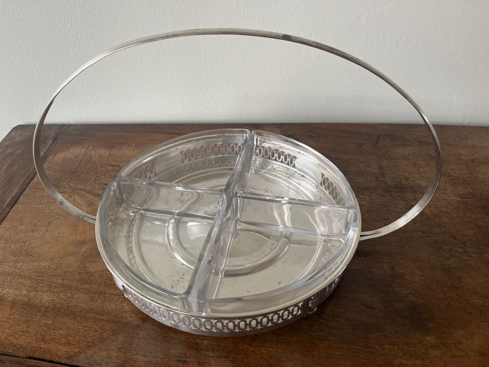 Plateau de service avec raviers en verre