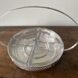 Serving tray with glass raviers