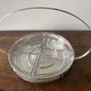 Plateau de service avec raviers en verre