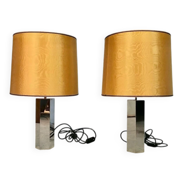 Sculptural Chromed Table Lamps by Ingo Maurer for Design M, 1960s, Set of 2