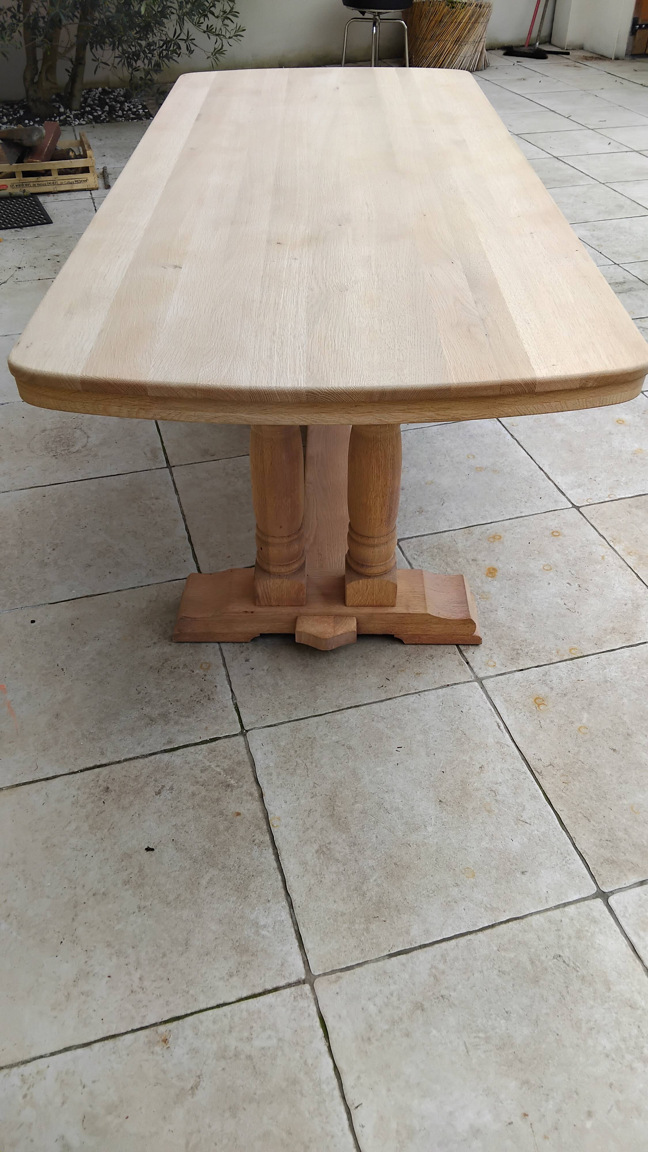 Grande table ancienne ferme monastère sablé vintage chêne massif