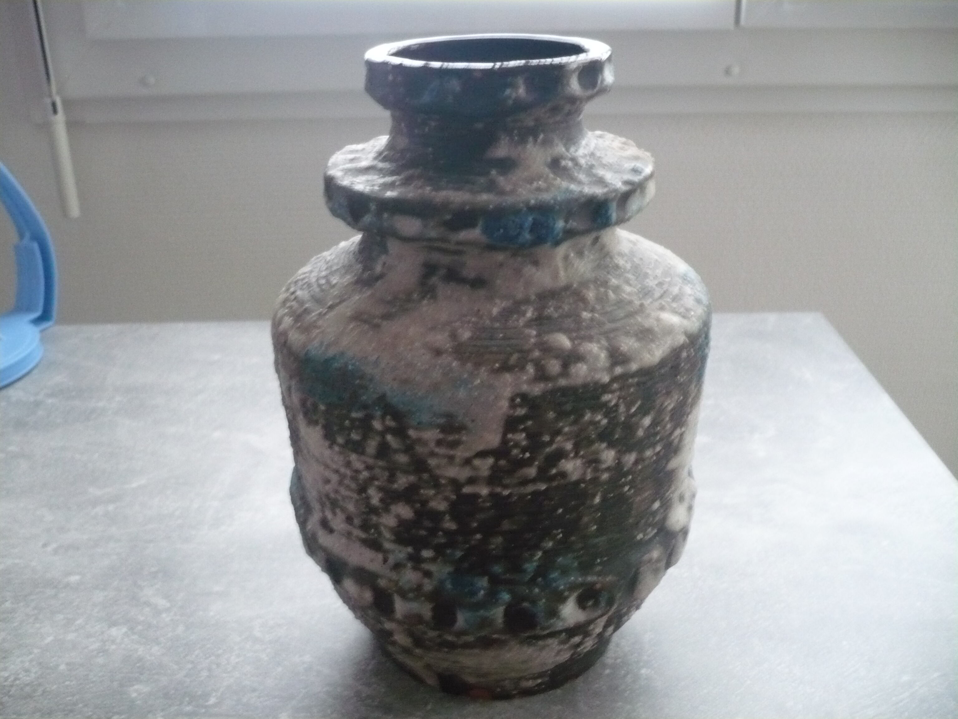 Ceramic vase with fat lava decor, Germany 7323-25