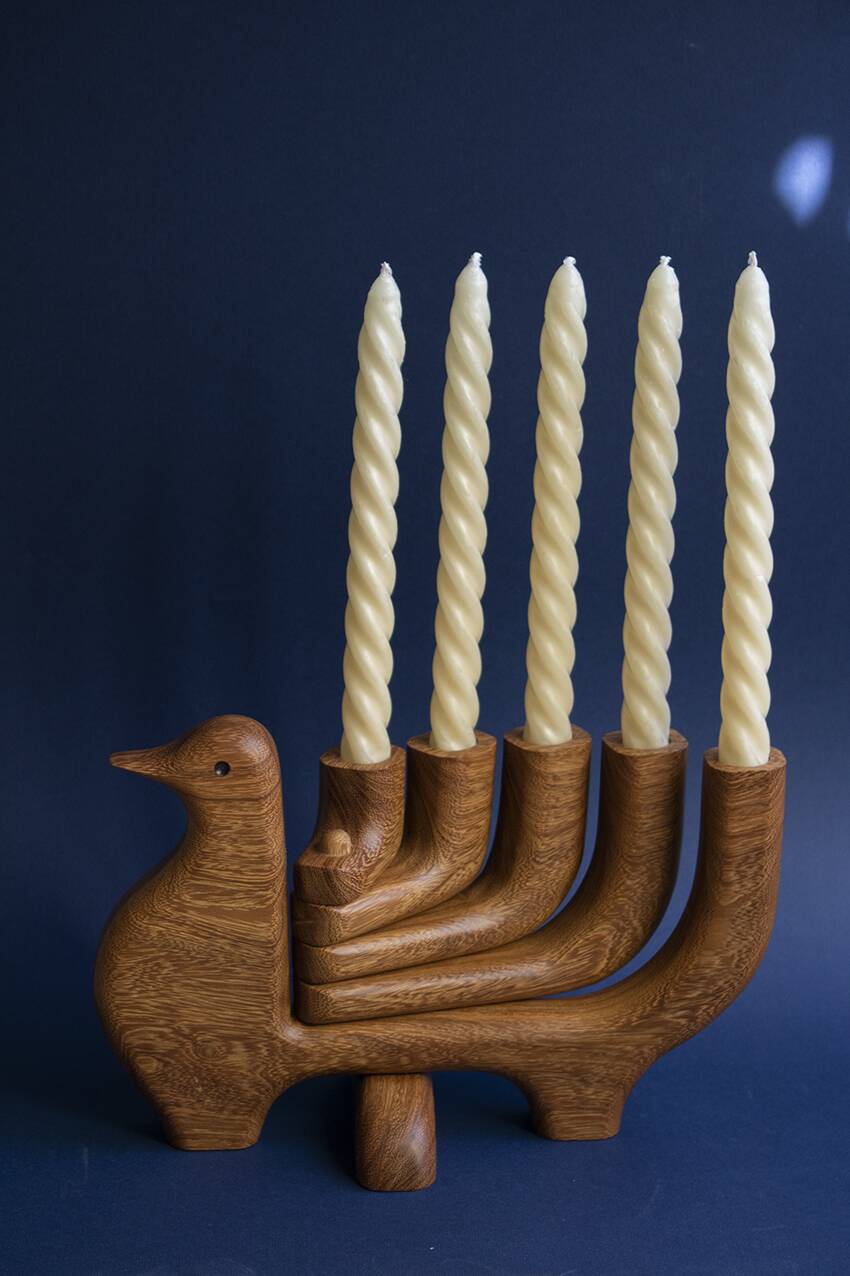 Wooden candlestick - Paloma candelabrum