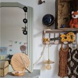 Large vintage solid wood mirror, retro, 40s