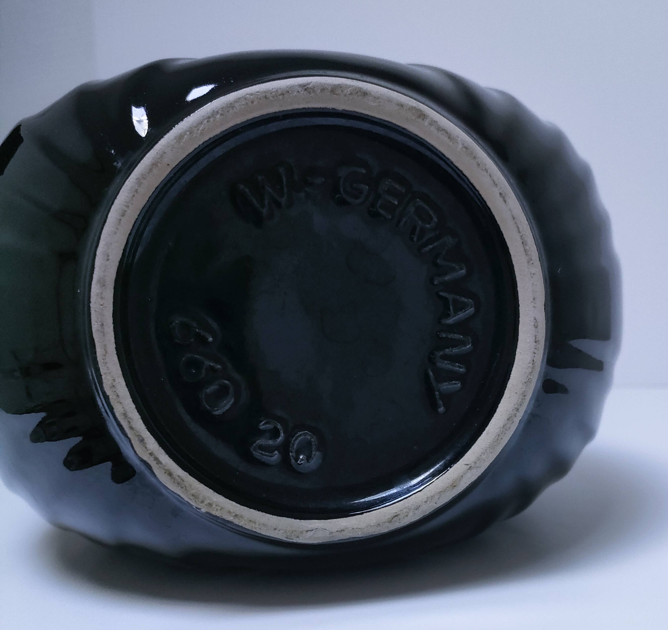 Black ceramic vase design 80 stamped