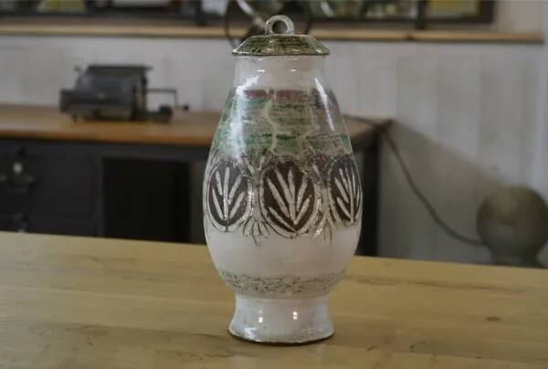Large brutalist ceramic vase attributed to Albert Thiry 1950s