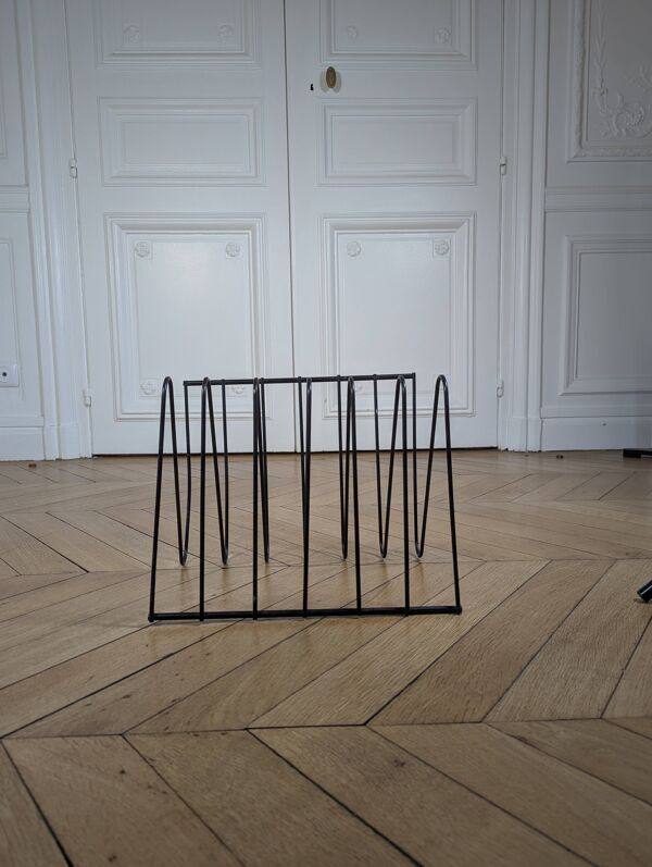 Porte-revues ou porte-vinyles “Z” par François Arnal, Design vintage des an