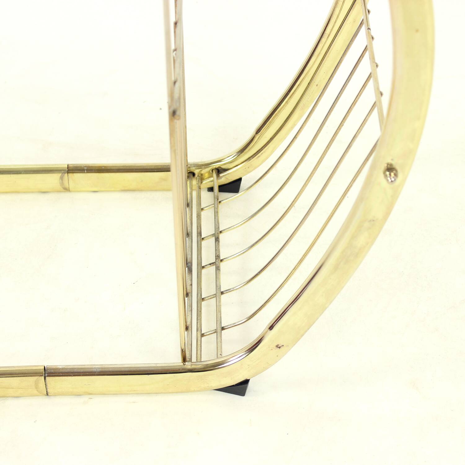 Table d'appoint en laiton et verre, Italie, 1970