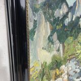 Paysage à l’huile post-impressionniste signé F. Gill