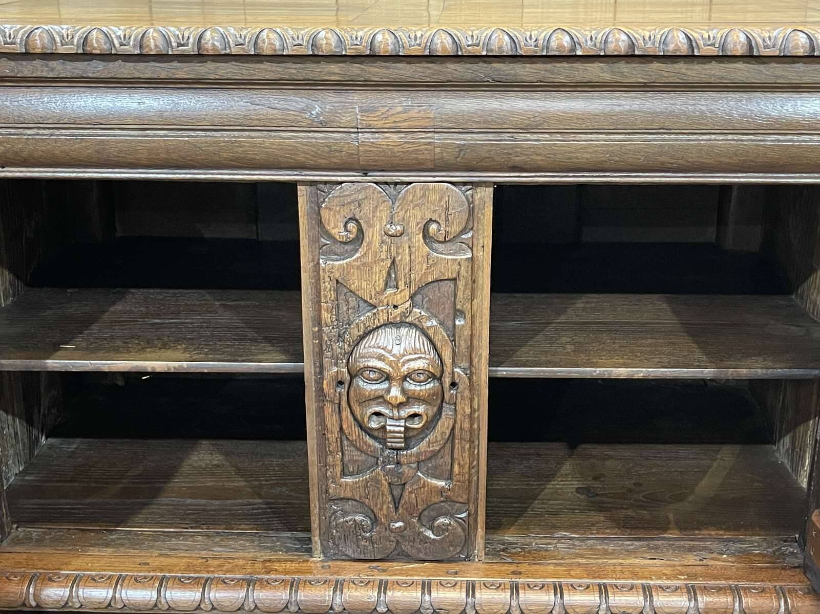 Late 17th century Renaissance oak chest transformed into a sideboard