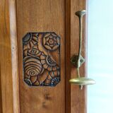 Old wooden wall-mounted locker room - Art Deco