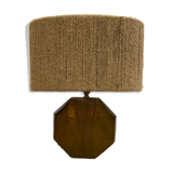 Brass table lamp - rope lampshade
