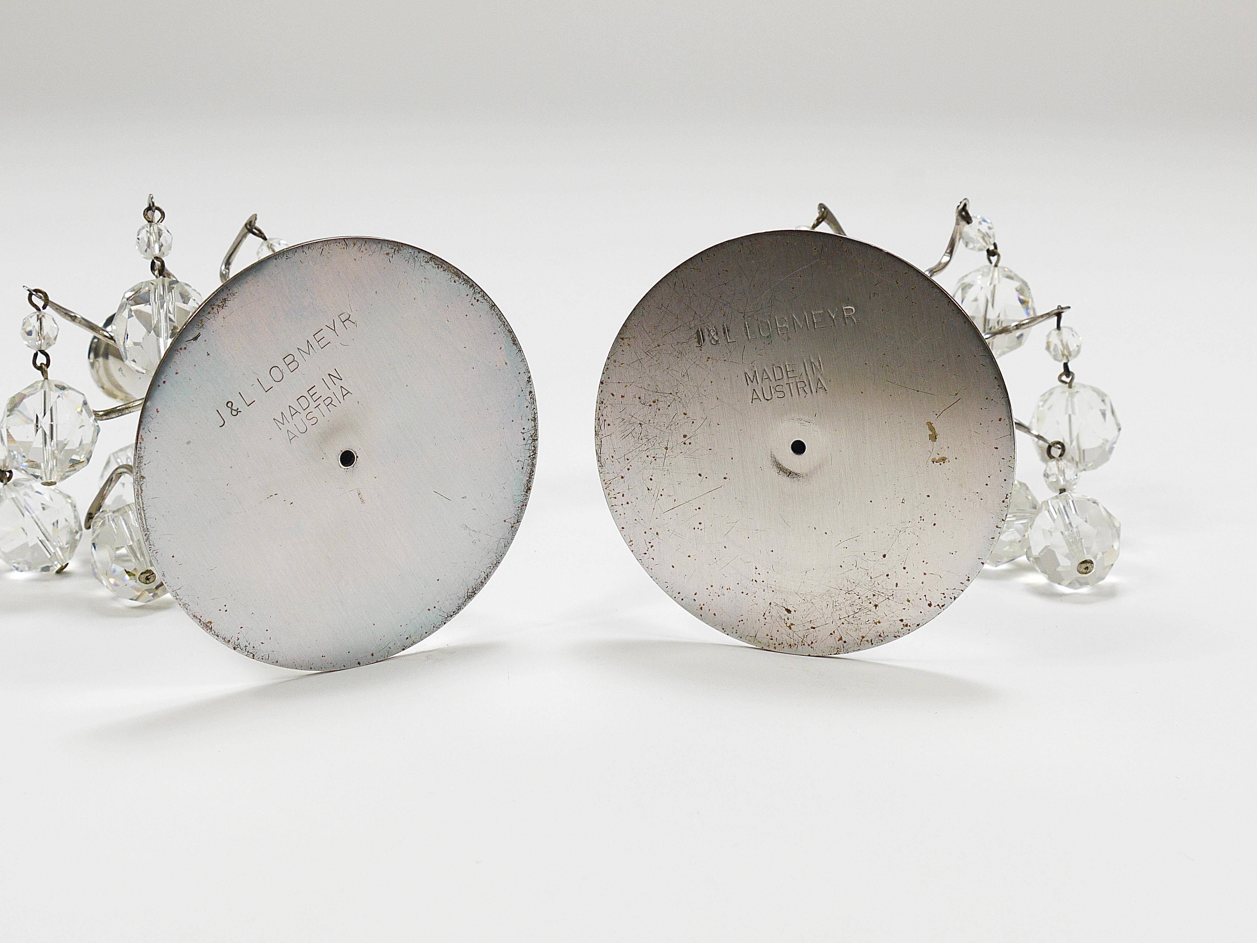 Pair of candlesticks "Lights of Vienna" J.L. Lobmeyr, faceted Swarovski crystals