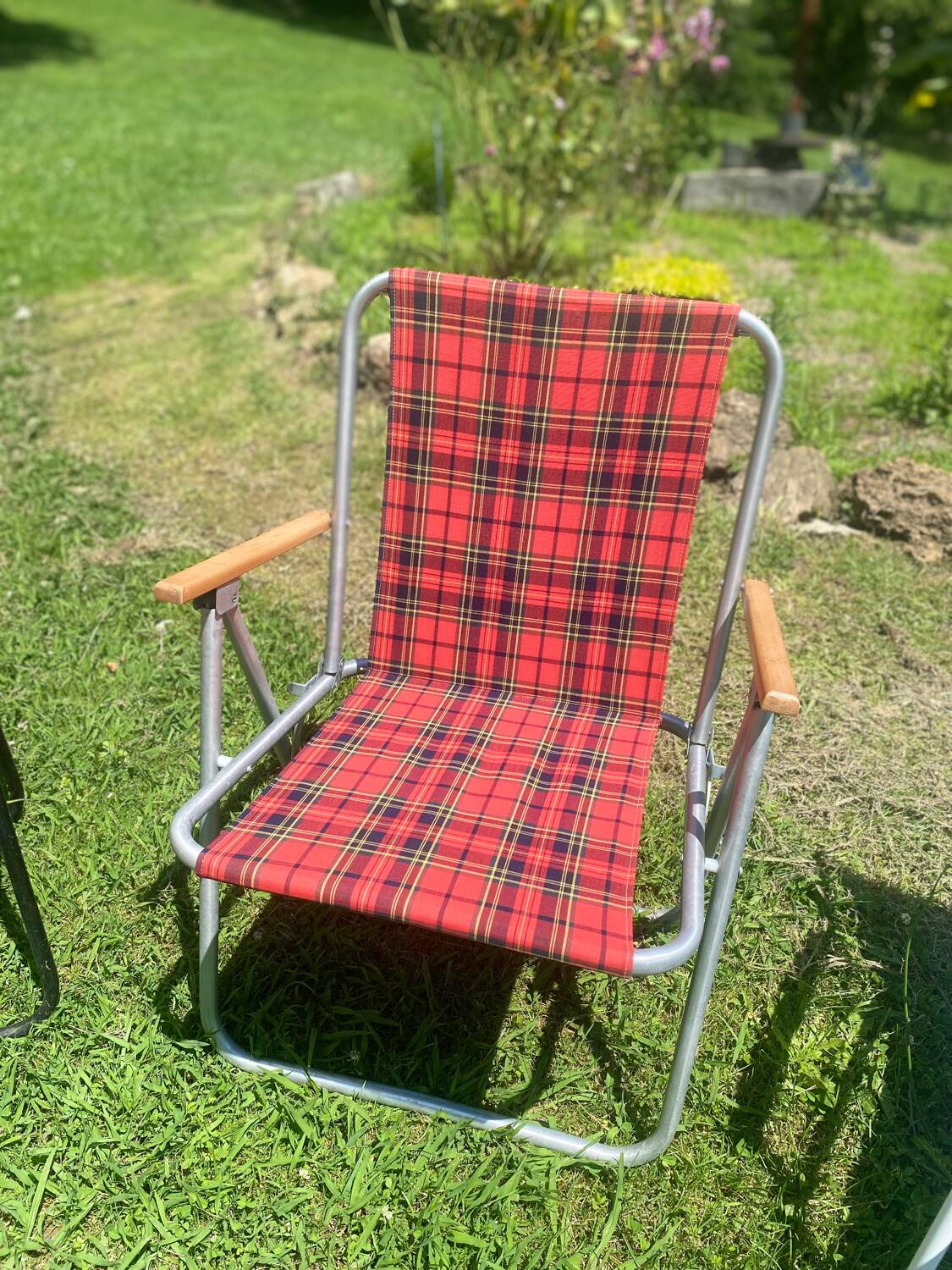 Checkered camping chair