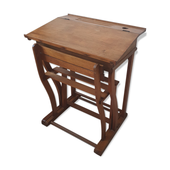 School-school desk 50 years with sliding bench