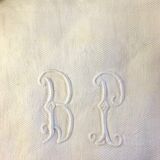 Pair of white monograms old towels