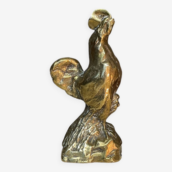 Petit coq en bronze doré signé Philippe Ardy